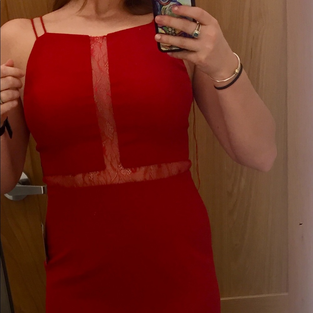 Aidan Mattox Red floor length dress